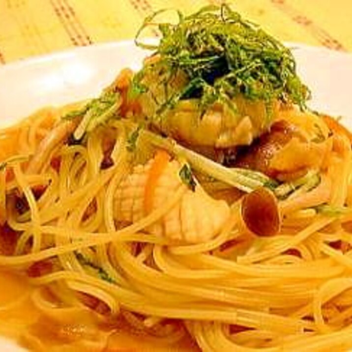 旨味たっぷり 帆立とイカのバター醤油スパゲティ レシピ 作り方 By ノスタルじじい 楽天レシピ